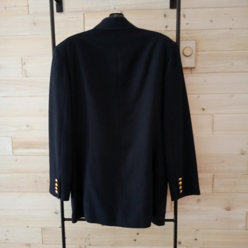 Vtg Preppy Navy Wool Double-Breasted Blazer EUC - Picture 8 of 9